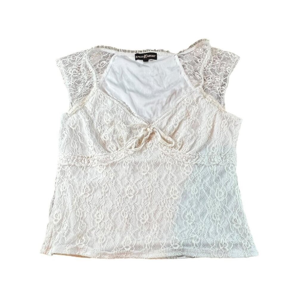 Almost Famous White Lace Top